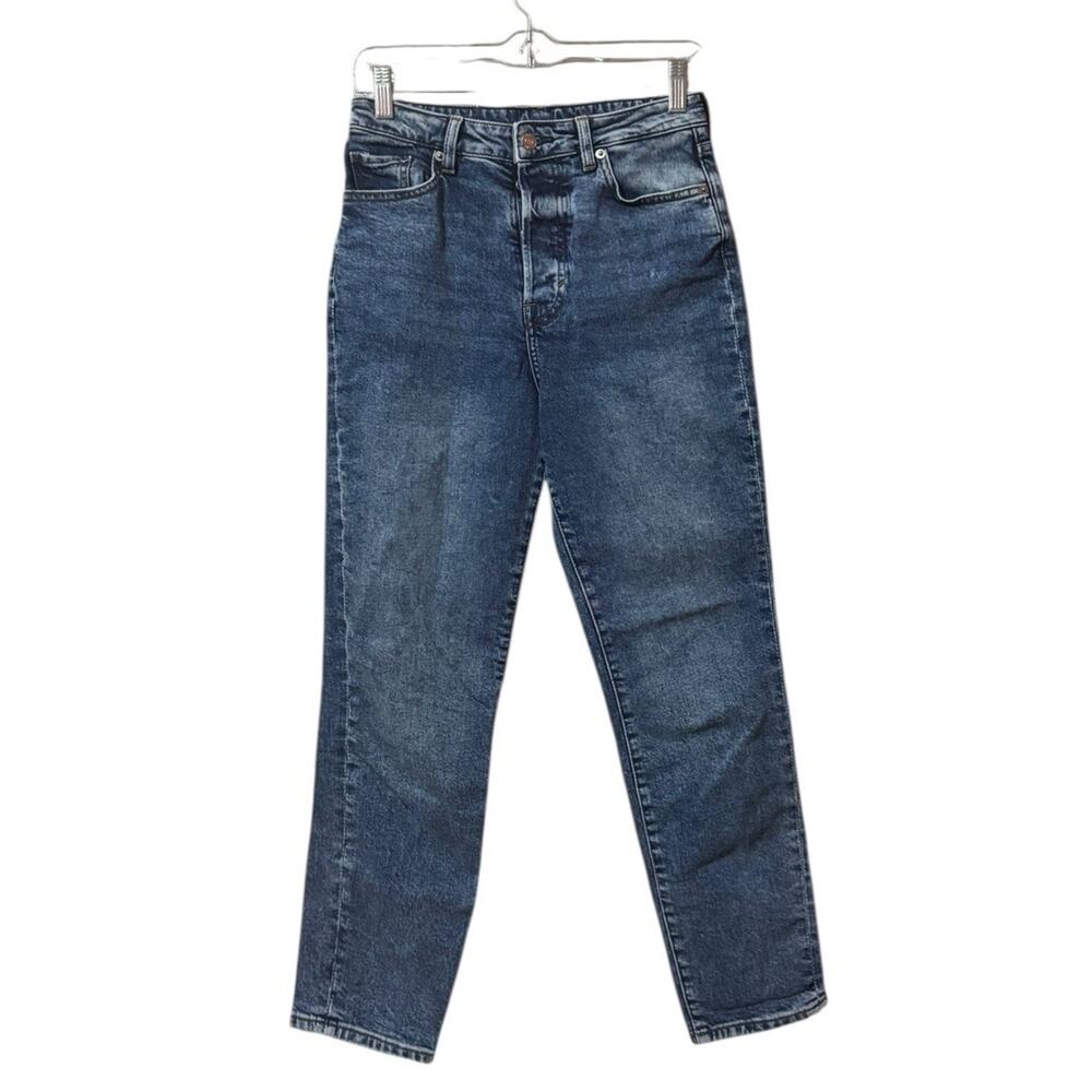 H&M Women Mom Jeans Ultra High‎ Waist Size 4 Preppy Modern Designer Classic City